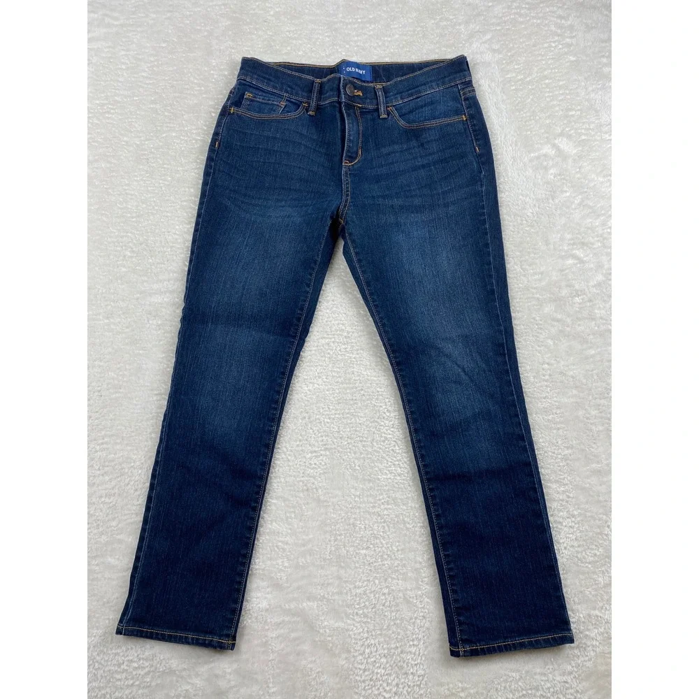 Old‎ Navy Dark Wash Stretch Jeans Adjustable Waist Girls Size 14 Regular